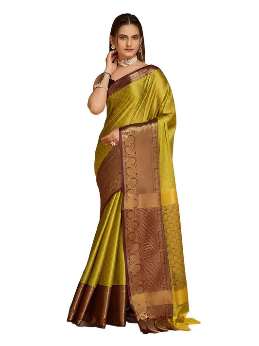 Elegant Zari Woven Aura Silk Saree