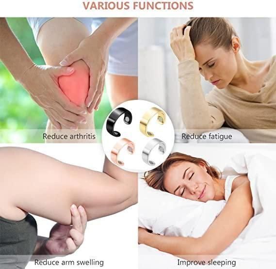 4 Pcs Lymphatic Drainage Therapeutic Magnetic Ring for Men and Women